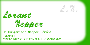 lorant nepper business card