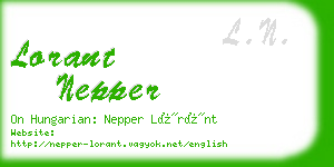 lorant nepper business card